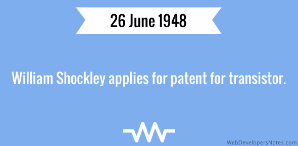Patent for transistor filed cover image