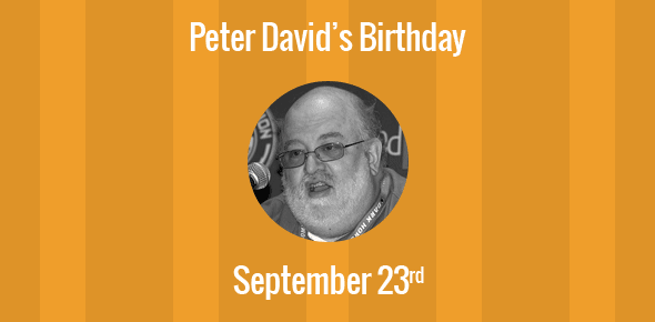 Peter David Birthday - 23 September 1956
