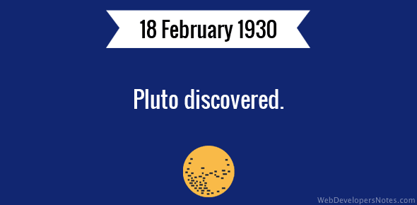Pluto discovered