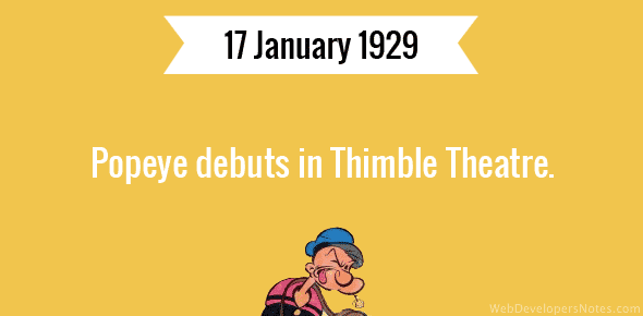 Popeye debuts in Thimble Theatre cover image