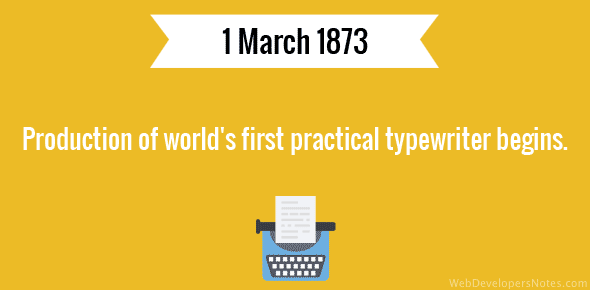 Production of world’s first practical typewriter begins cover image