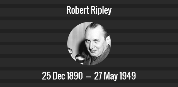 Robert Ripley Death Anniversary - 27 May 1949