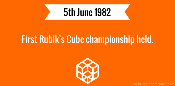 First Rubik’s Cube World Championship cover image