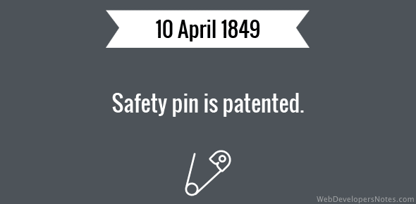 Safety pin is patented cover image