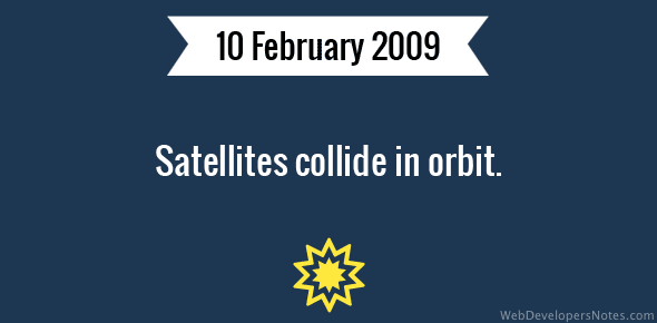 Satellites collide in orbit cover image