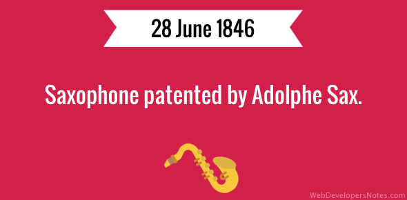 Saxophone patented by Adolphe Sax cover image