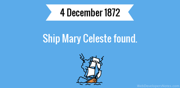 Ship Mary Celeste found.