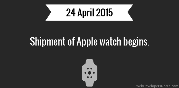 Shipment of Apple watch begins cover image