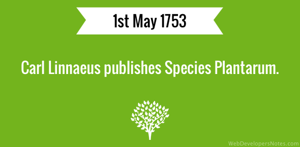 Carl Linnaeus publishes Species Plantarum cover image