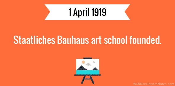 Staatliches Bauhaus art school founded cover image