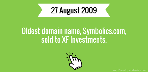 Symbolics.com sold to XF Investments