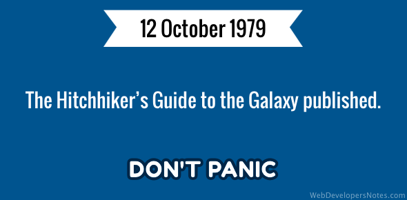 The Hitchhiker’s Guide to the Galaxy published cover image
