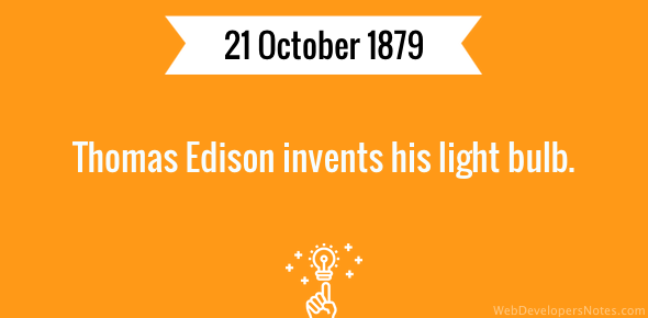 Thomas Edison invents his light bulb cover image