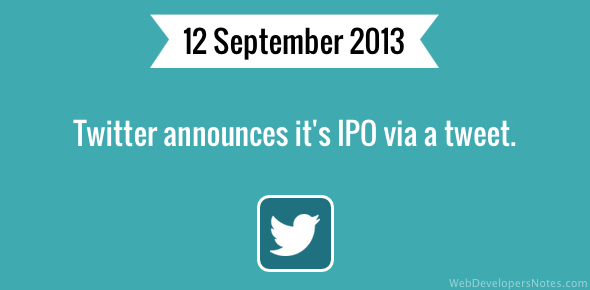 Twitter announces IPO via a Tweet cover image