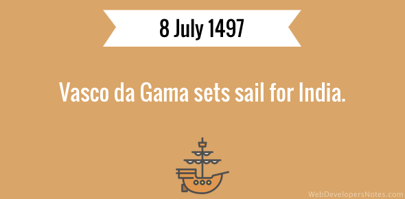 Vasco da Gama sets sail for India cover image