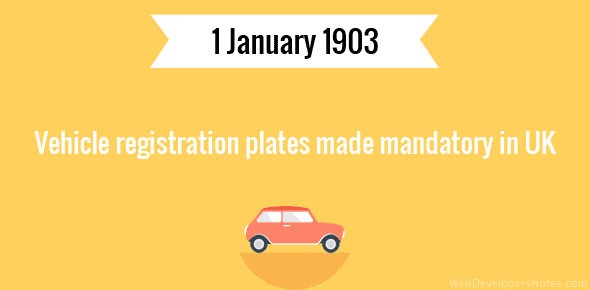 Vehicle registration plates made mandatory in UK