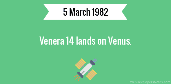 Venera 14 lands on Venus cover image