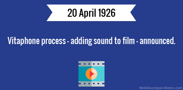 Vitaphone process – add sound to film – announced cover image