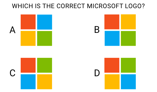 Which one is the correct Microsoft logo?