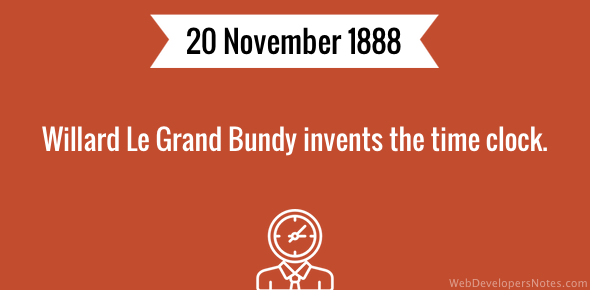 Willard Le Grand Bundy invents the time clock cover image