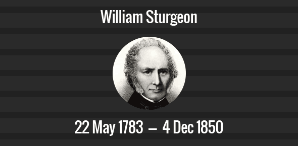 William Sturgeon Death Anniversary - 4 December 1850