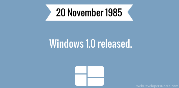 Windows 1.0 released cover image