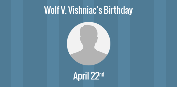 Wolf V. Vishniac cover image