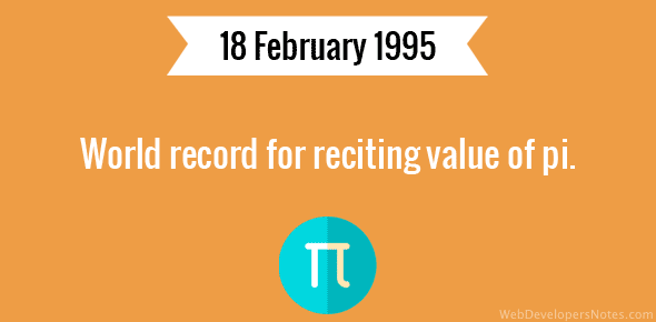 World record for reciting value of pi cover image