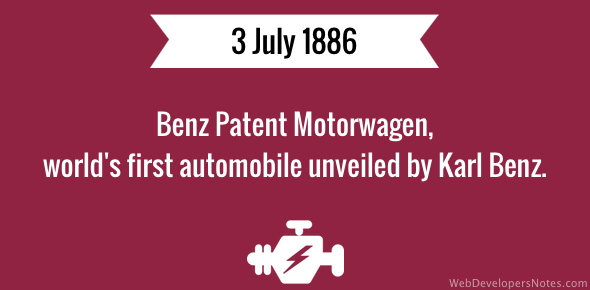 World’s first automobile – Benz Patent Motorwagen