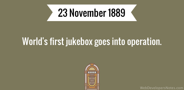 World’s first jukebox goes into operation cover image