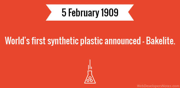 World’s first synthetic plastic announced cover image