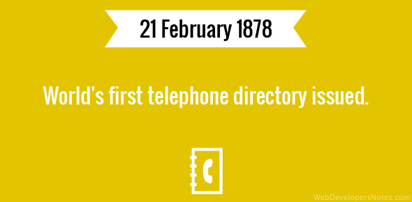 World’s first telephone directory issued cover image