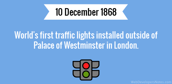 World’s first traffic lights installed cover image