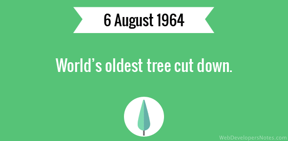 World’s oldest tree cut down