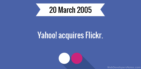 Yahoo! acquires Flickr cover image